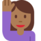 Person Raising Hand - Medium Black emoji on Twitter